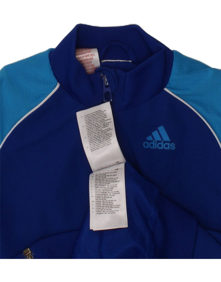 ADIDAS Boys Tracksuit Top Jacket 5-6 Years Blue Colourblock Polyester Vintage Adidas and Second-Hand Adidas from Messina Hembry 