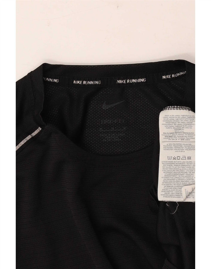 Nike Dri Fit T-Shirt Top srednje crne pruge od poliestera