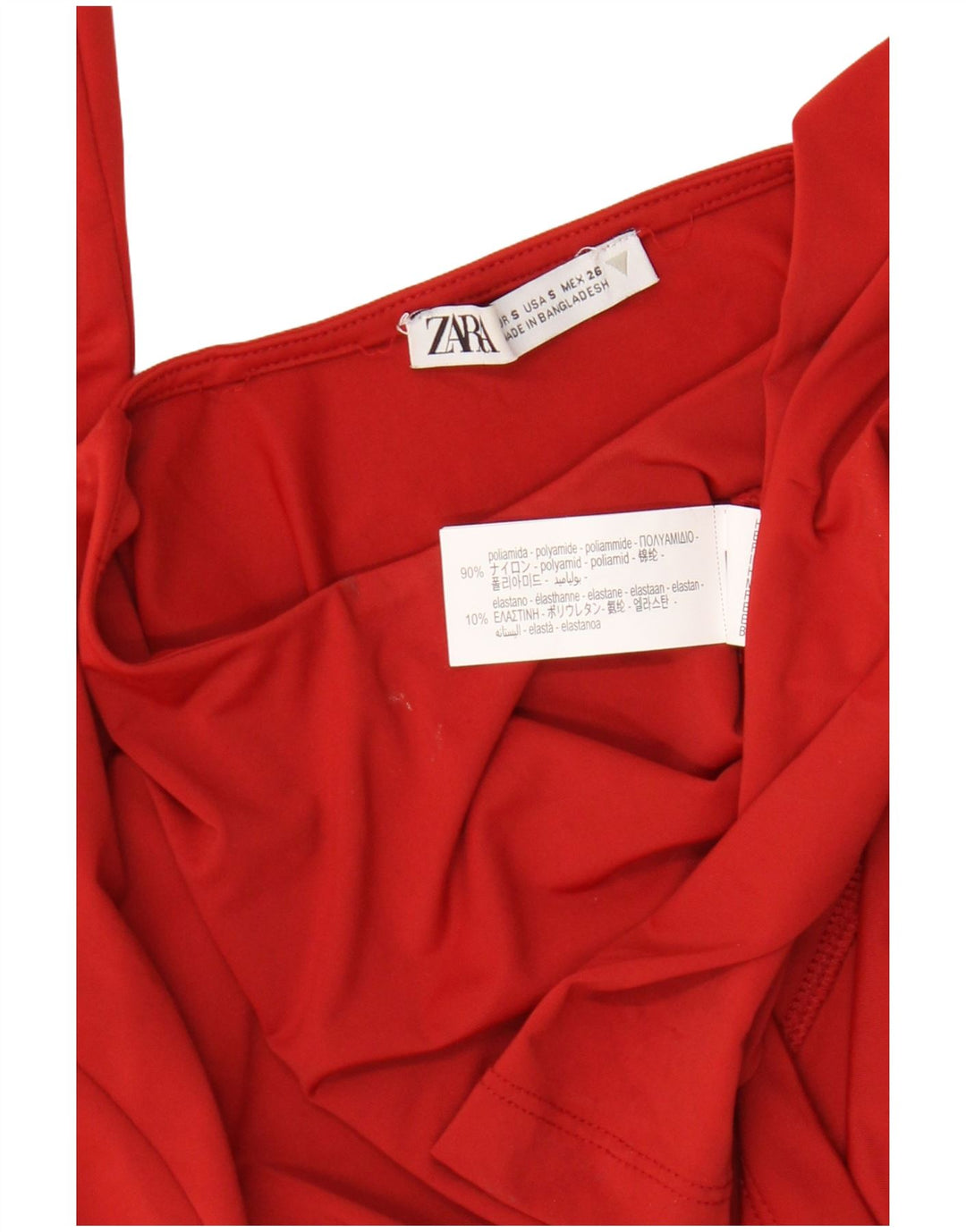 Zara ženski kratki rukav dugih rukava UK 8 mali crveni poliamid