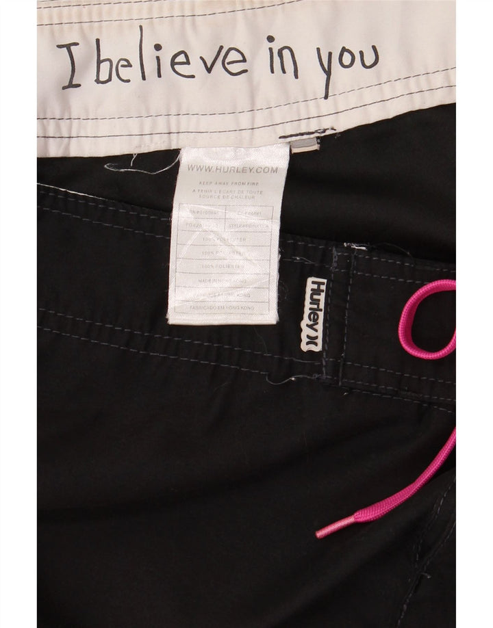 HURLEY Muške kratke hlače za kupanje s grafičkim motivima, veliki crni poliester