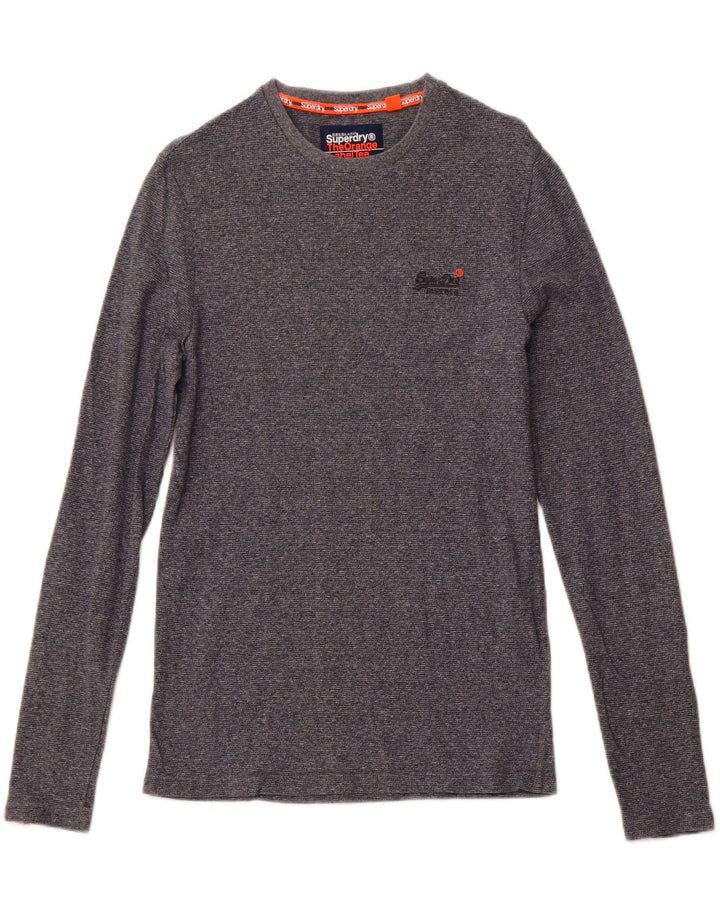 SUPERDRY muška majica s dugim rukavima, mala tamnoplava pamuk s pjegama