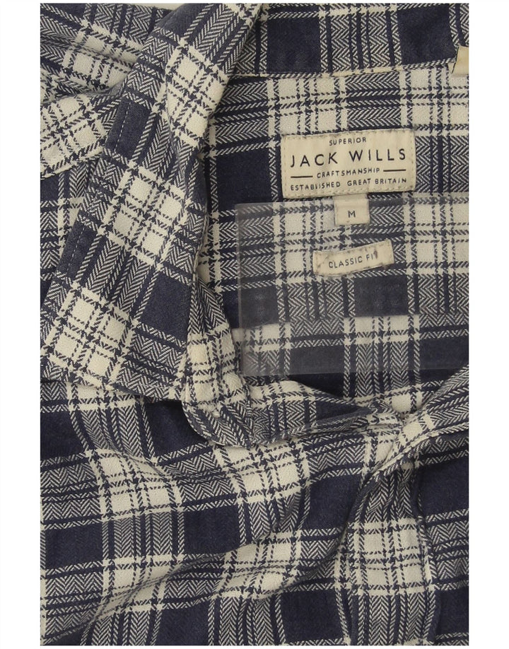 JACK WILLS Klasična muška košulja od flanela srednje tamnoplave karirane boje