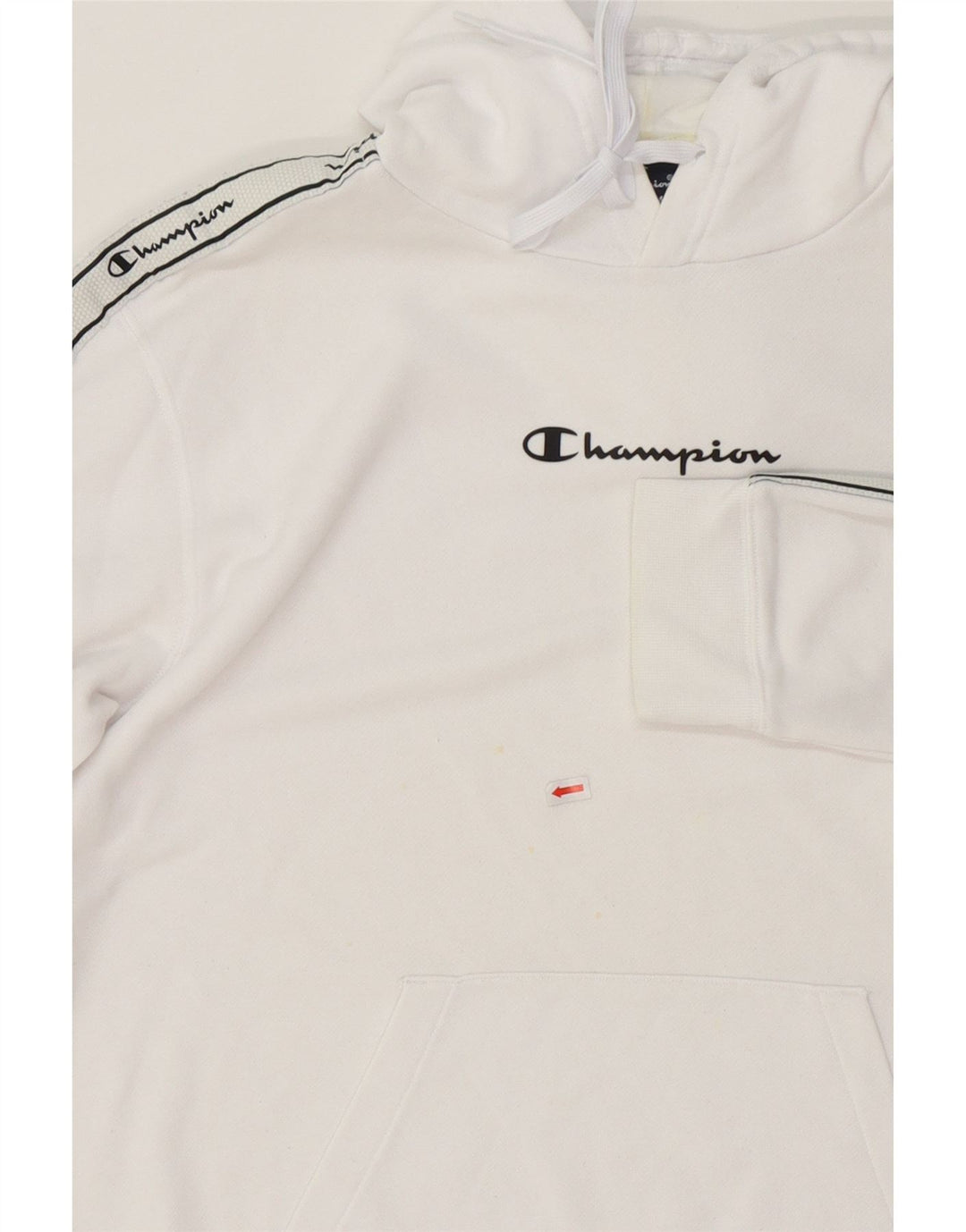 CHAMPION Mens Graphic Hoodie Jumper Medium White Cotton Vintage Champion and Second-Hand Champion from Messina Hembry 