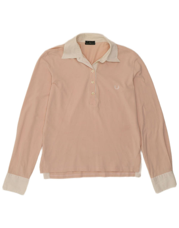 Fred Perry ženska polo majica dugih rukava za ragbi UK 14 velikih ružičastih blokova