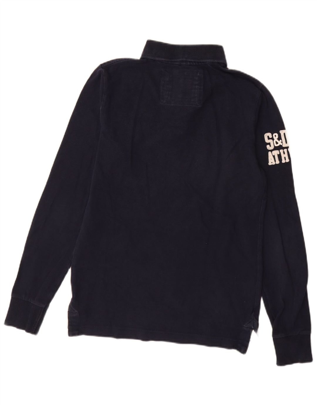 Superdry muška ragbi polo majica dugih rukava s grafičkim motivima srednje tamnoplavi pamuk