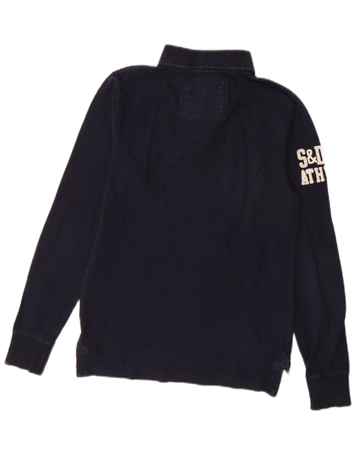 Superdry muška ragbi polo majica dugih rukava s grafičkim motivima srednje tamnoplavi pamuk