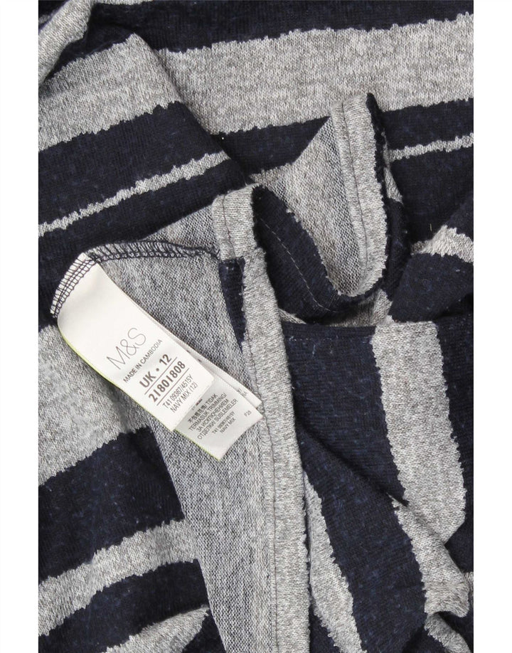 Marks & Spencer ženska majica dugih rukava UK 12 Srednje tamnoplave na pruge