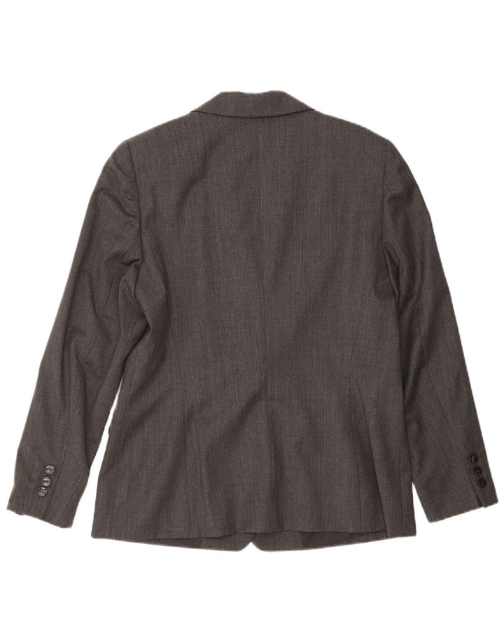 ESCADA Womens 3 Button Blazer Jacket UK 14 Medium Grey Wool