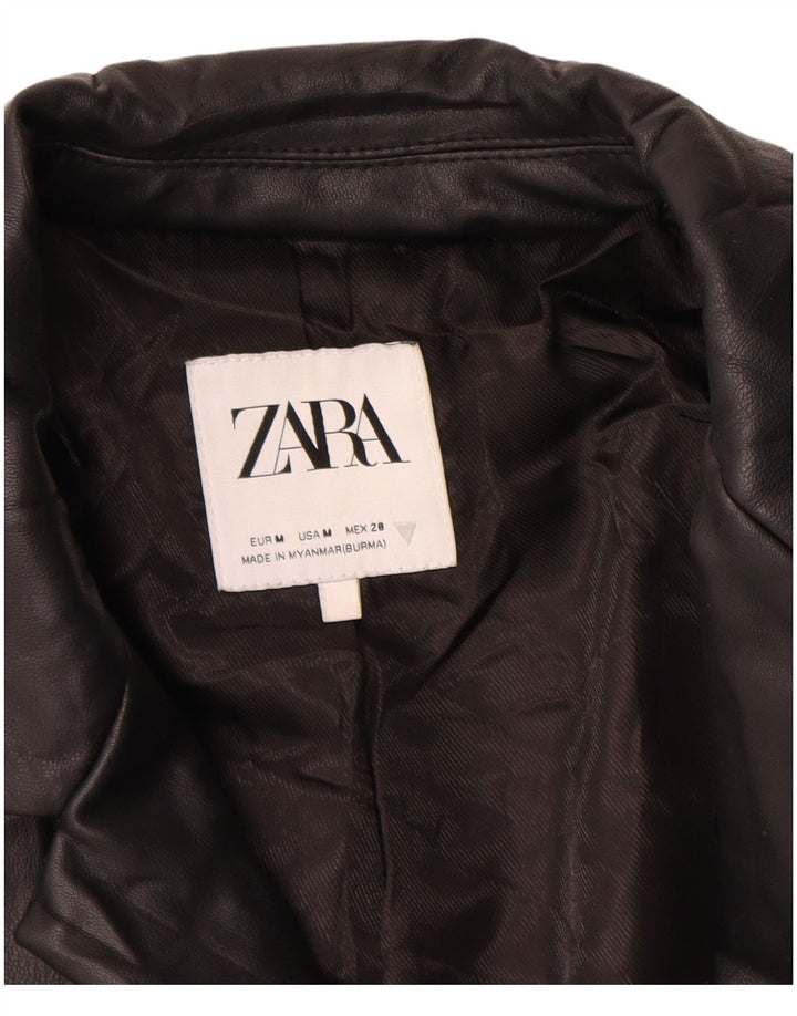 Zara ženska prevelika jakna s jednim gumbom UK 14 srednje crna