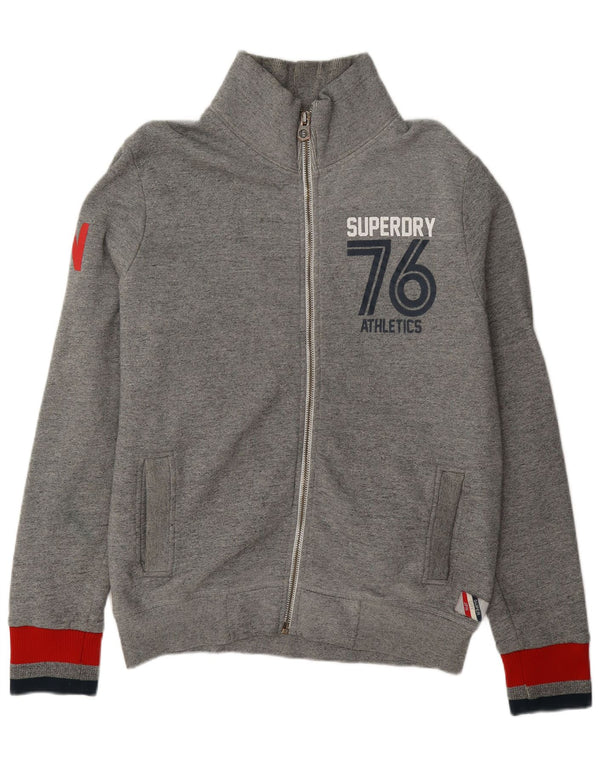 Superdry muška trenirka s grafičkim motivima, gornja jakna 2XL, sivi pamuk u blokovima boja