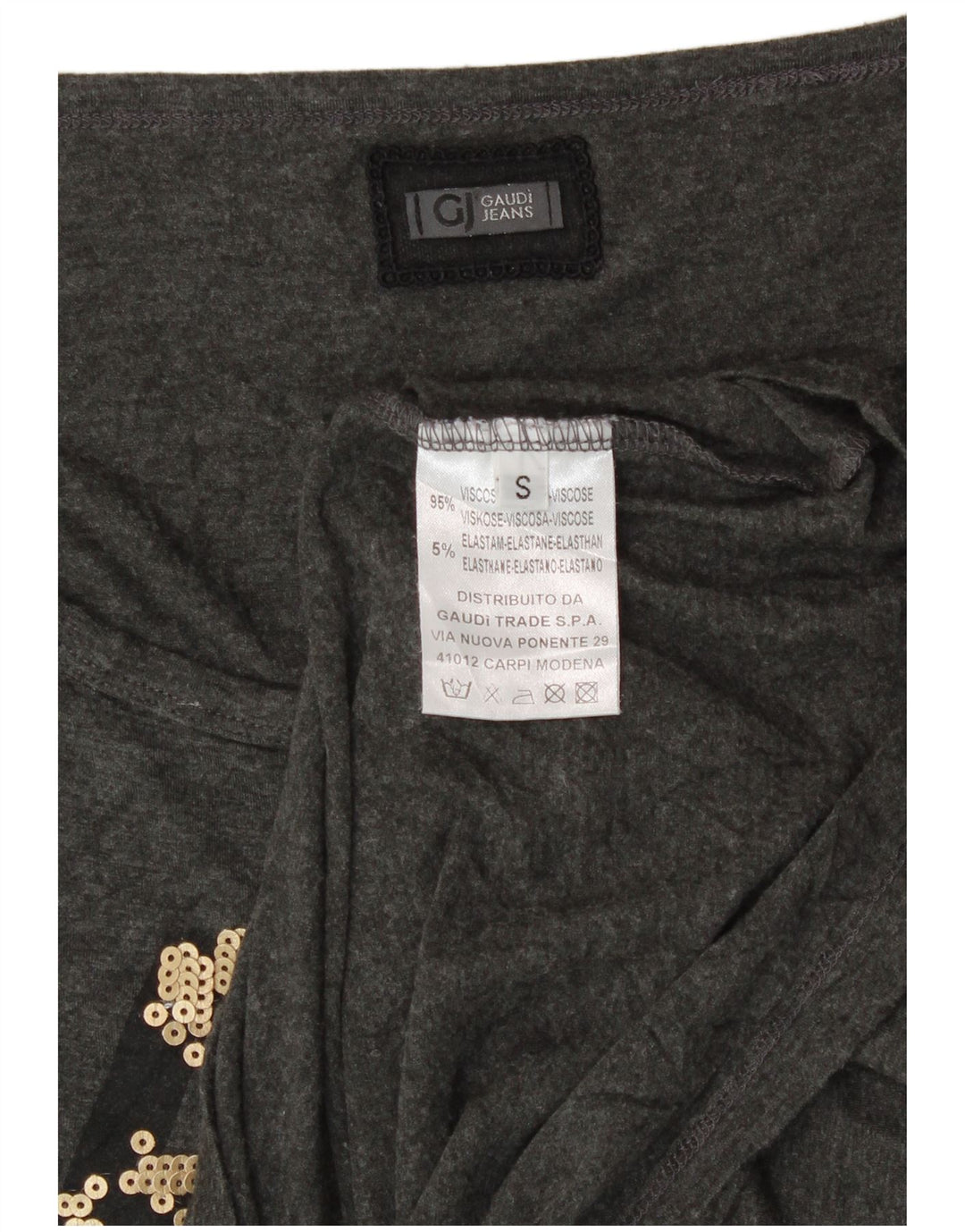 Gaudi velika ženska majica dugih rukava s grafikama UK 10 Mala siva viskoza