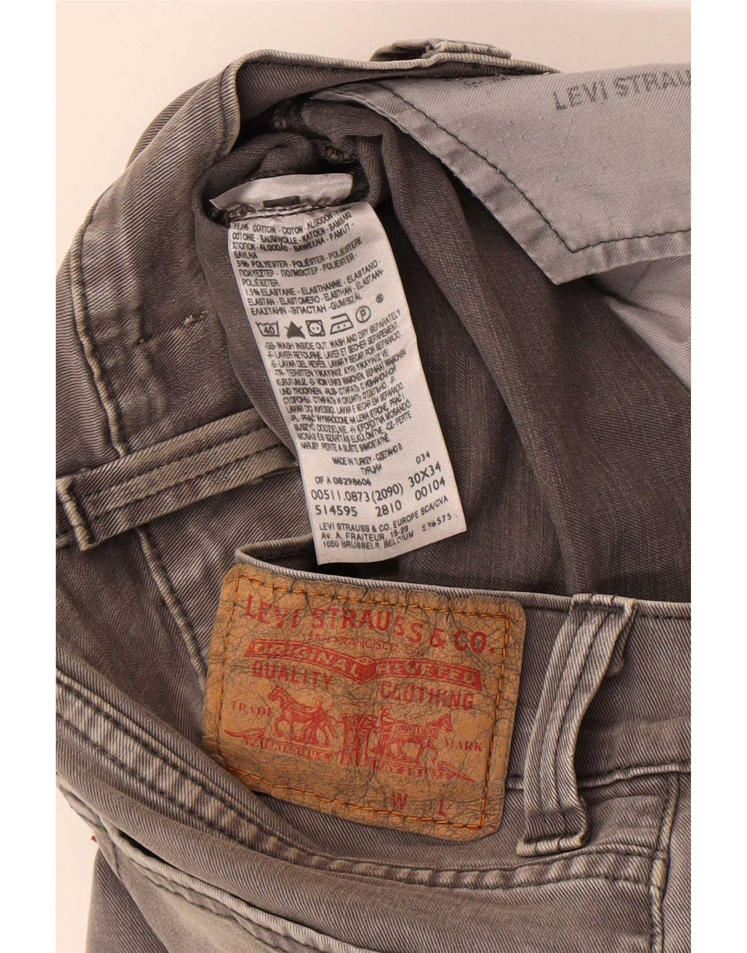 Levi's muške 511 uske traperice W30 L29 sivi pamuk