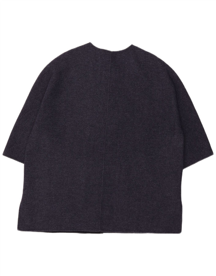 Veliki kaput Zara 3/4 rukava UK 16 Large tamnoplava vuna