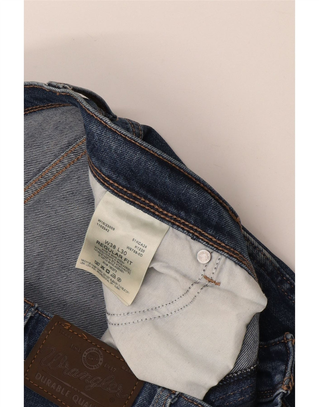 WRANGLER Muške ravne traperice regularnog kroja W38 L30 plavi pamuk