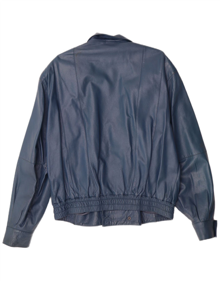 VINTAGE muška vojna kožna jakna IT 52 XL plava koža