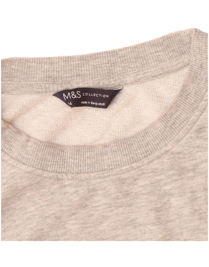 Marks & Spencer ženska majica prekomjerne veličine UK 16 veliki sivi pamuk