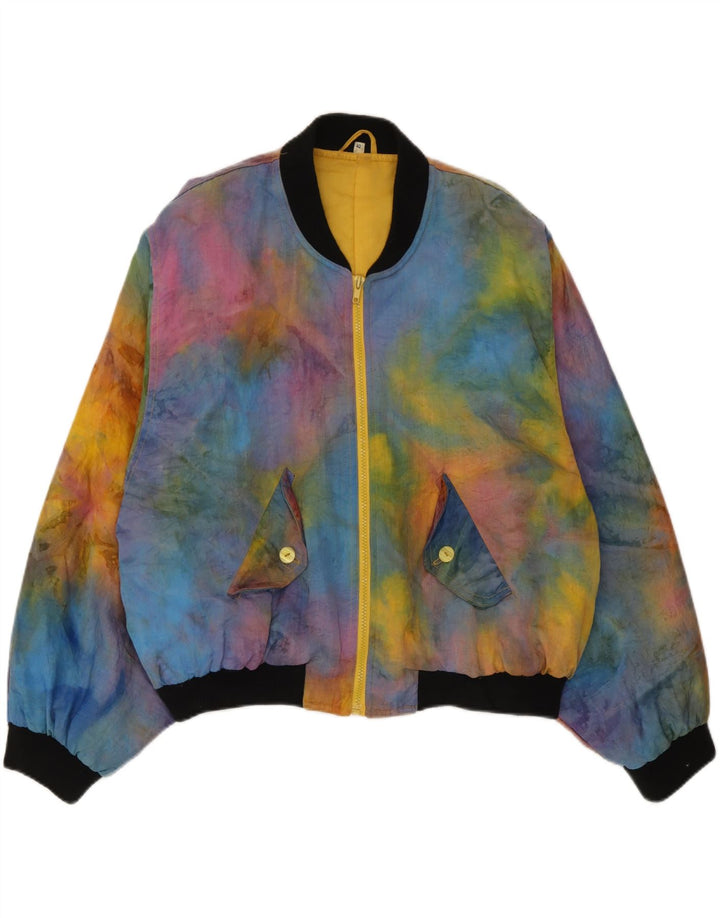 Vintage ženska bomber jakna IT 42 Srednji višebojni Tie Dye poliamid