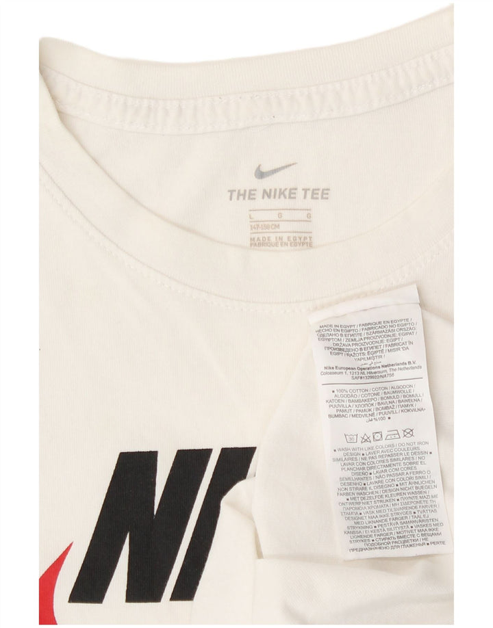 Nike Boys Graphic T-Shirt Top 12-13 Years Large Off White Pamuk