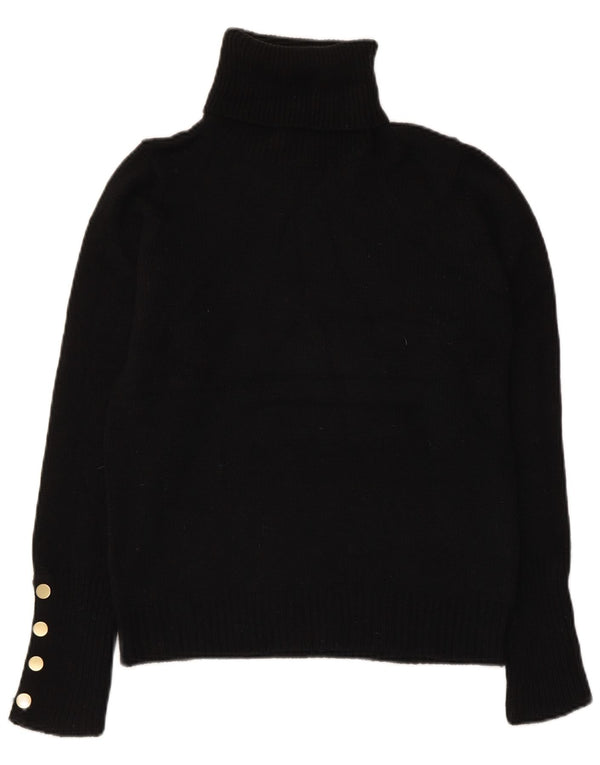 ZARA ženski pulover s rol izrezom UK 12 Srednje crni akril