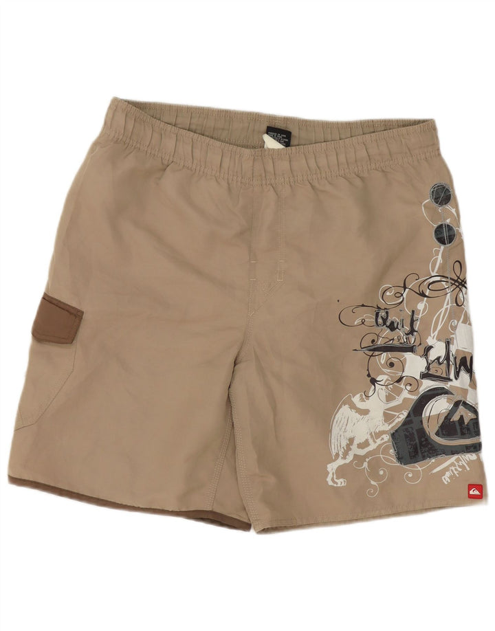 Quiksilver muške kratke hlače za kupanje s grafičkim motivima male bež poliesterske boje