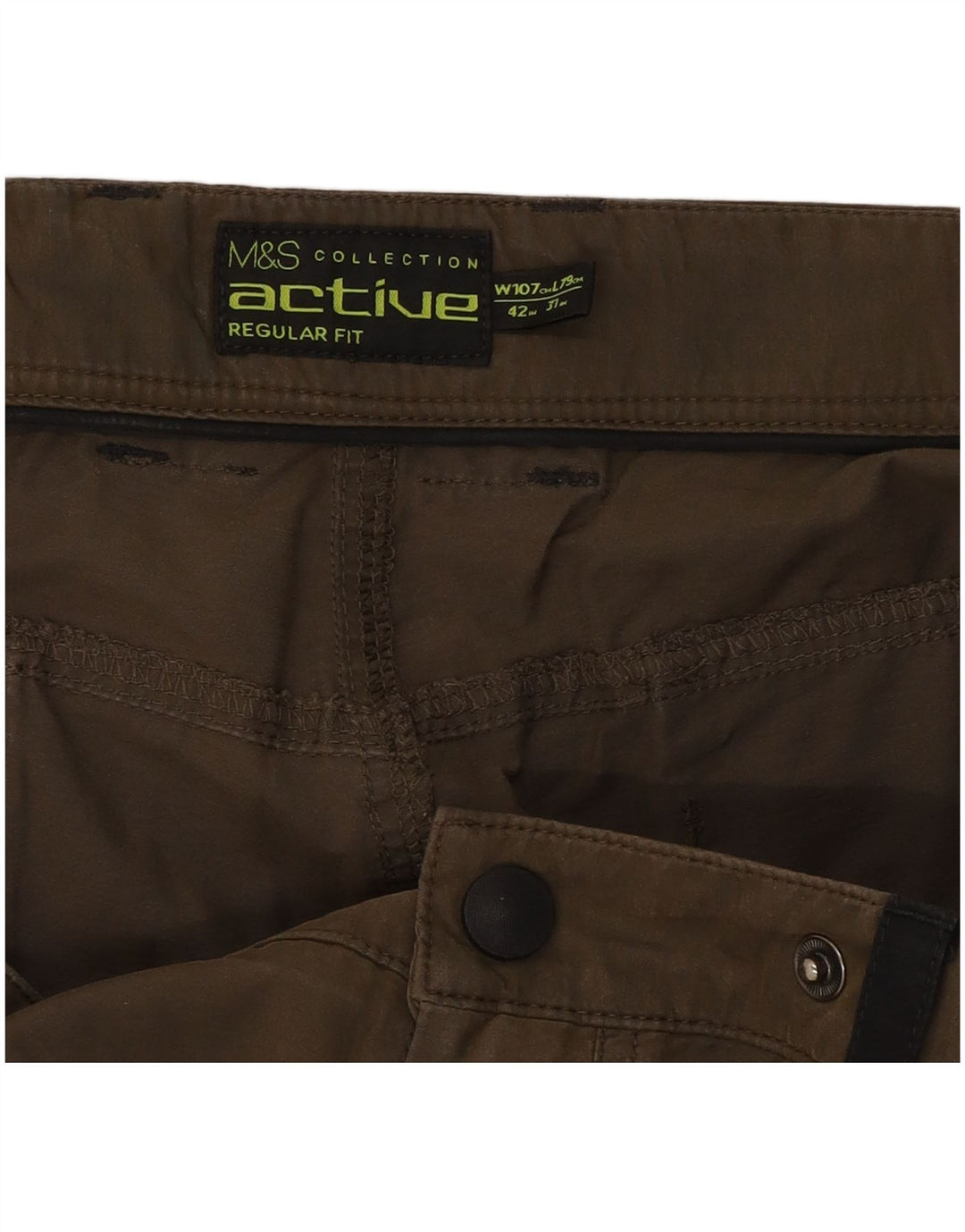 Marks & Spencer Active Cargo hlače regularnog kroja W42 L31 kaki pamuk