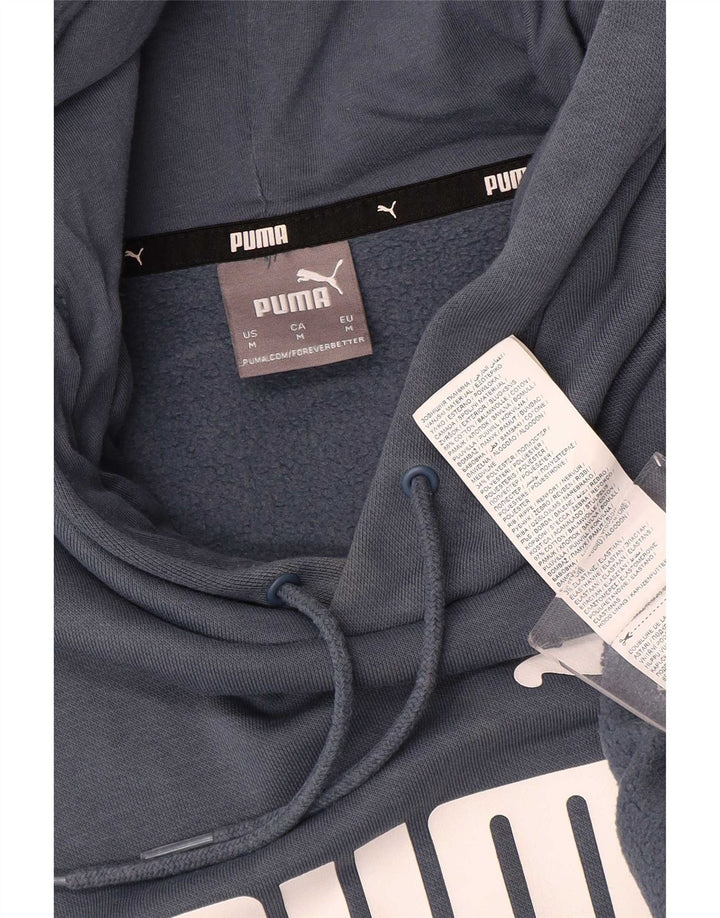 Puma muška majica s kapuljačom srednje plavi pamuk
