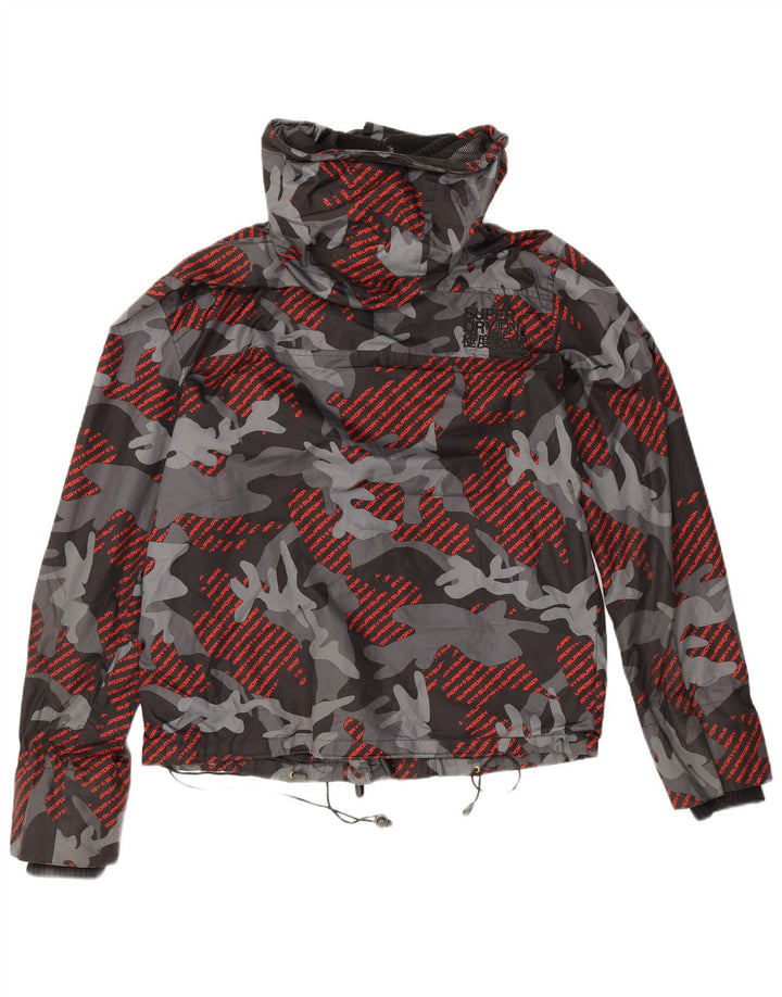 Superdry muška vjetrovka Graphic kišna jakna UK 40 velika siva kamuflažna