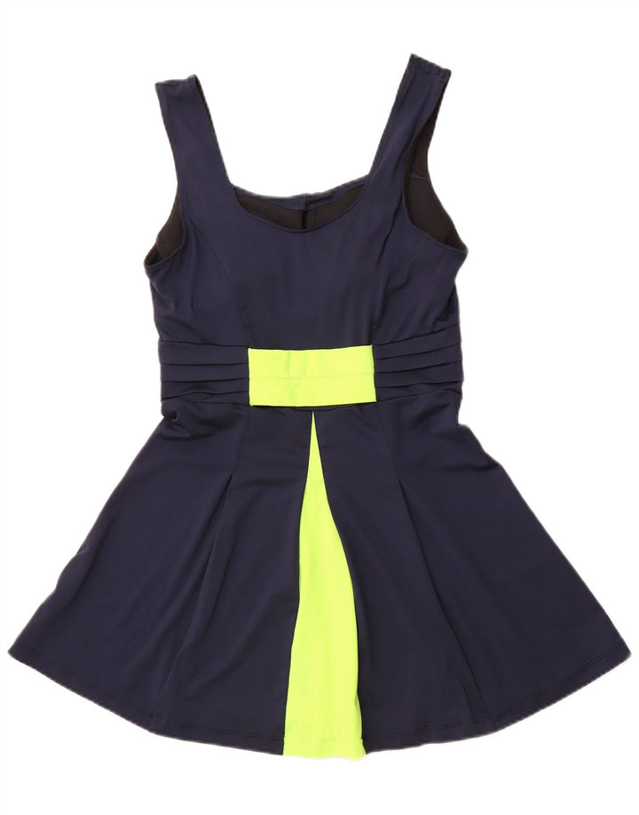 NIKE Ženski Dri Fit Swimwear UK 12 Medium Navy Blue Colourblock Poliester