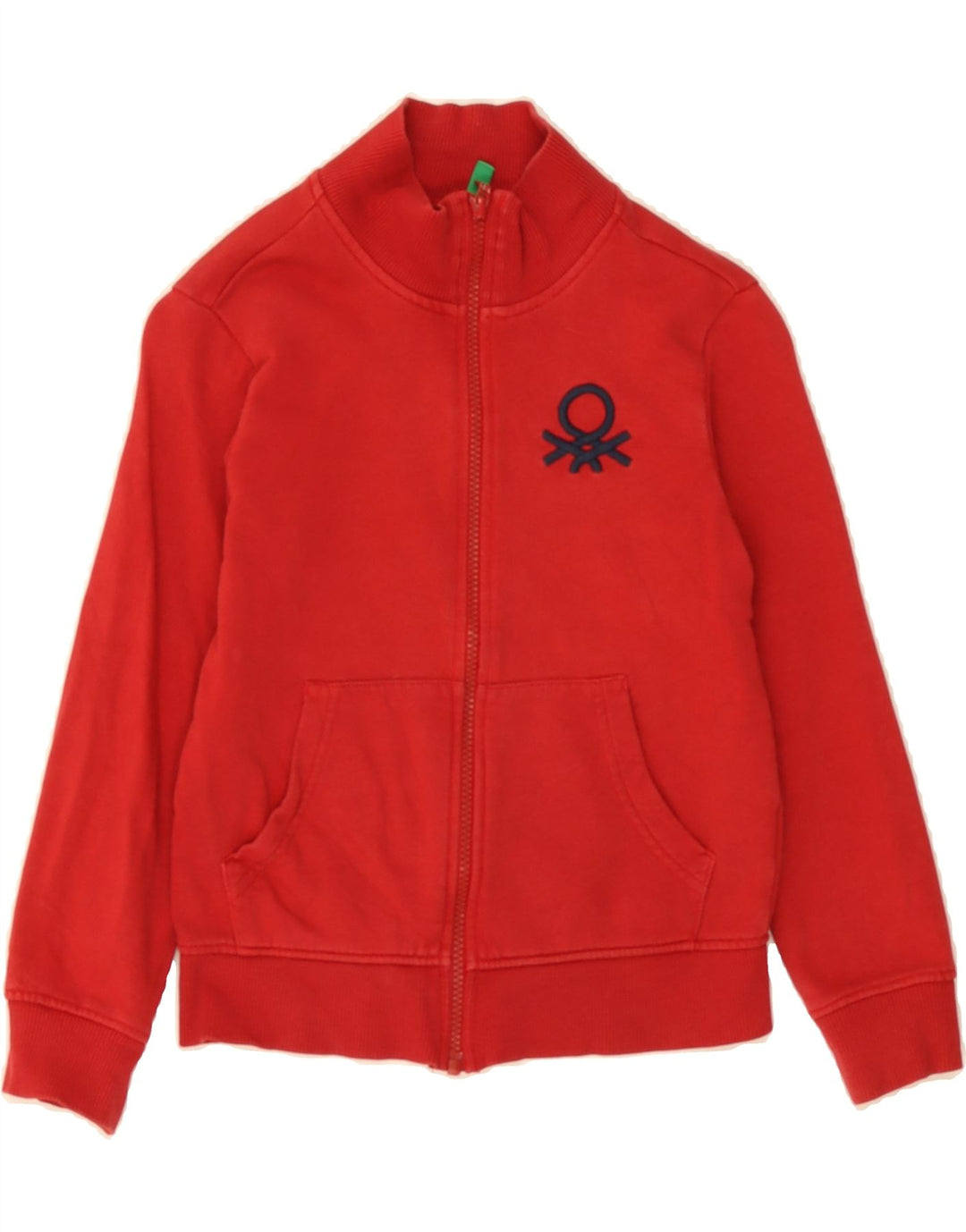 BENETTON Boys Tracksuit Top Jacket 7-8 Years Medium Red Cotton Vintage Benetton and Second-Hand Benetton from Messina Hembry 