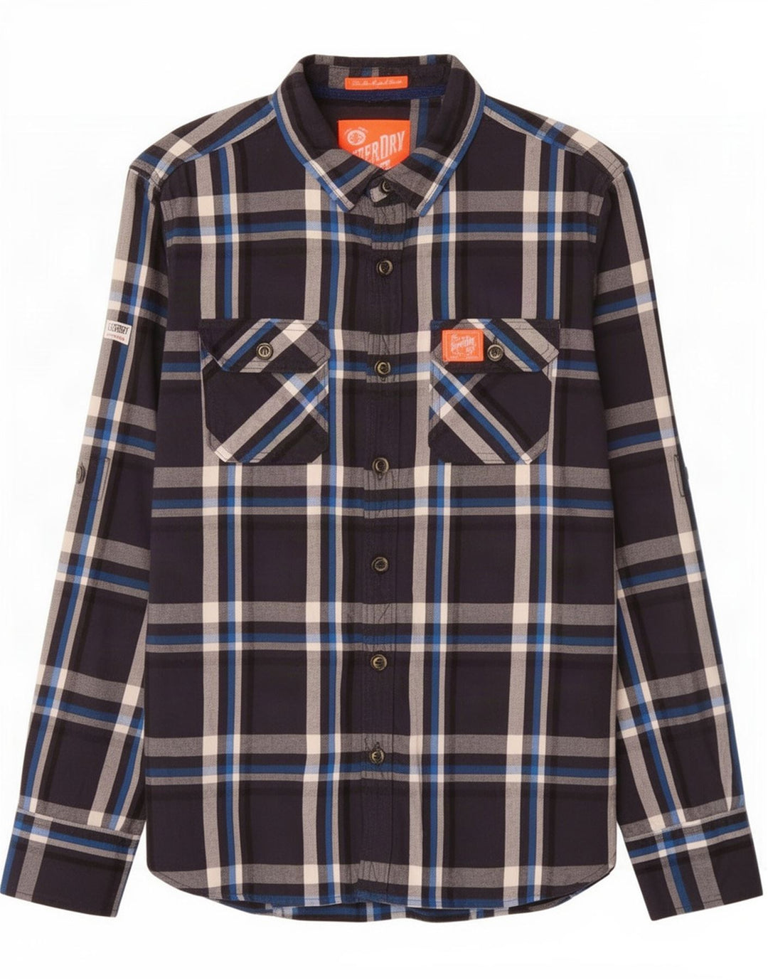 Superdry muška flanelska košulja Srednje tamnoplavi karirani pamuk
