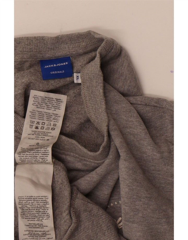 Jack & Jones muški džemper XL sivi flekasti pamuk