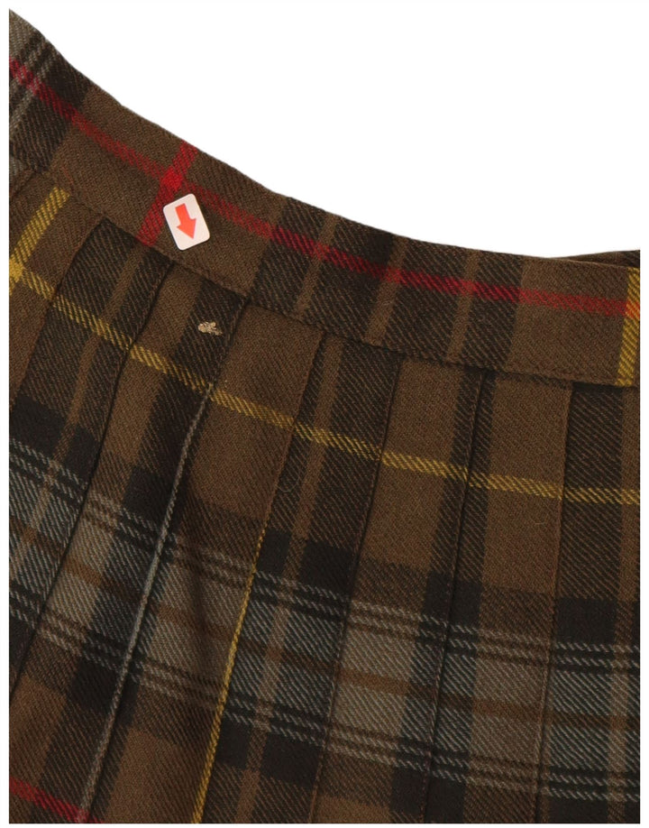 VINTAGE ženska suknja na preklop W28, srednji kaki karirani