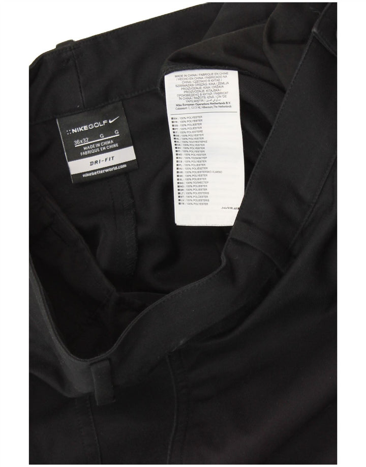 NIKE muške Dri Fit Ravne Chino hlače W36 L32 crni poliester