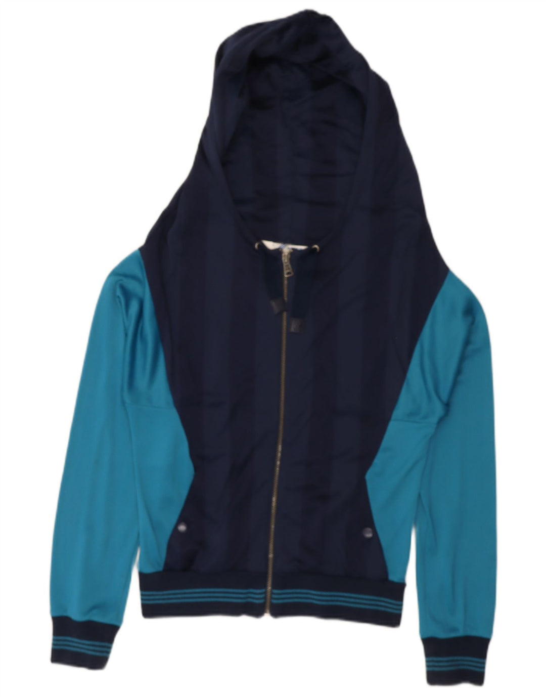 ADIDAS Womens Graphic Tracksuit Top Jacket EU 40 Medium Navy Blue