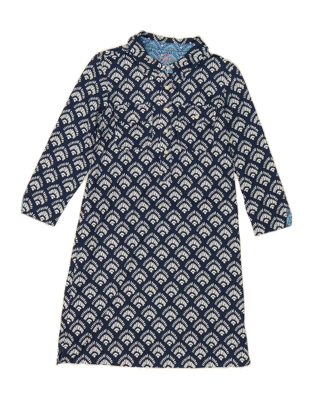 VINEYARD VINES Womens Abstract Pattern Sheath Dress UK 6 XS Navy Blue Vintage Vineyard Vines and Second-Hand Vineyard Vines from Messina Hembry 