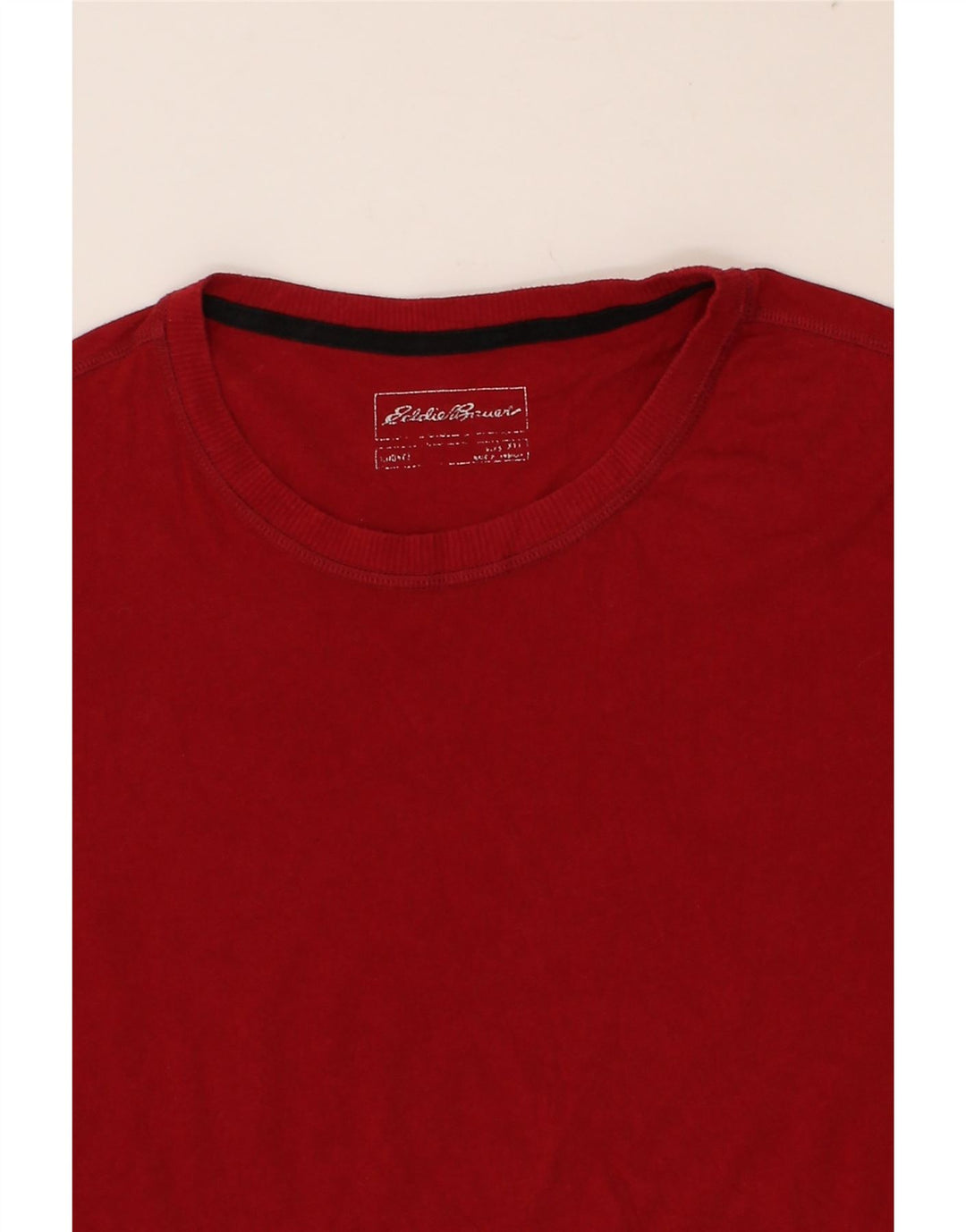 EDDIE BAUER Mens T-Shirt Top XL Red Cotton Vintage Eddie Bauer and Second-Hand Eddie Bauer from Messina Hembry 