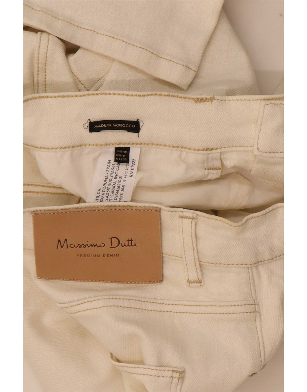Ženske ravne traperice Massimo Dutti EU 40 srednje W30 L29 sivobijeli pamuk