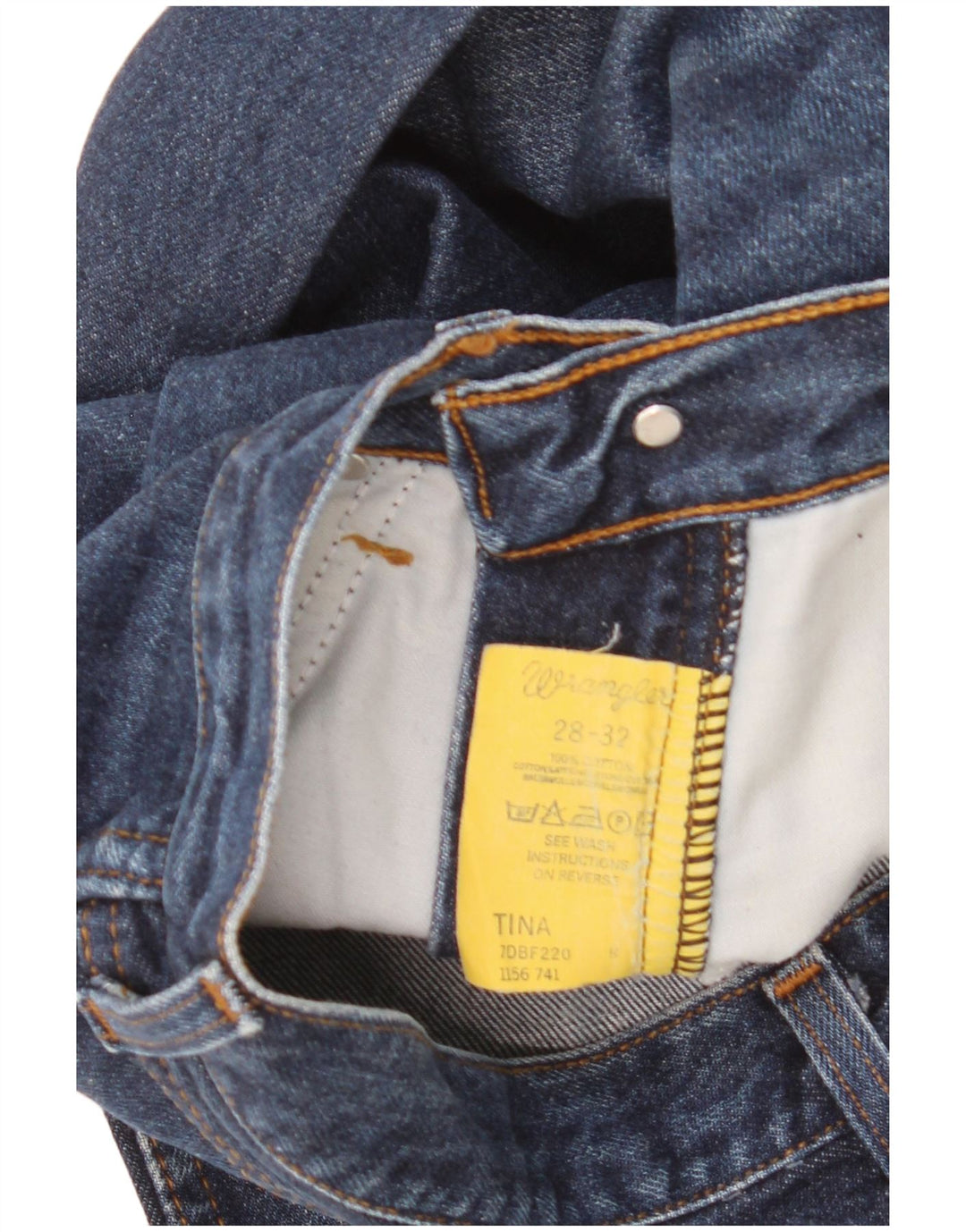 Muške traperice Wrangler Bootcut W28 L32 tamnoplavi pamuk