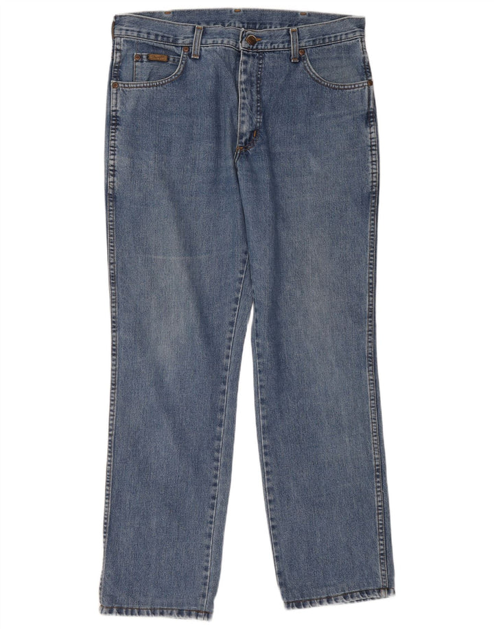 Wrangler muške ravne traperice W36 L34 plavi pamuk