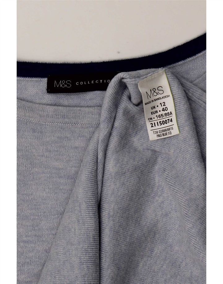 Marks & Spencer ženska majica dugih rukava UK 12 Srednje plavi pamuk
