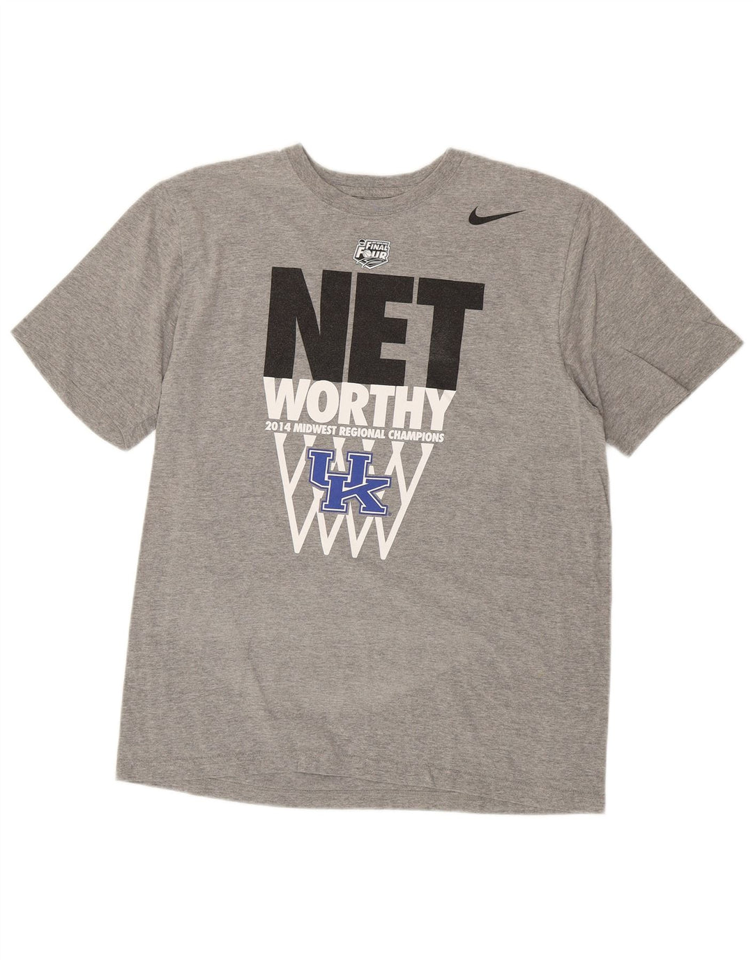 NIKE Mens Regular Fit Graphic T-Shirt Top Large Grey Cotton