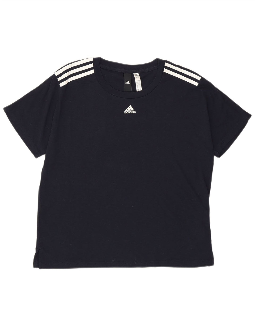 ADIDAS Womens T-Shirt Top UK 8/10 Small Navy Blue Polyester