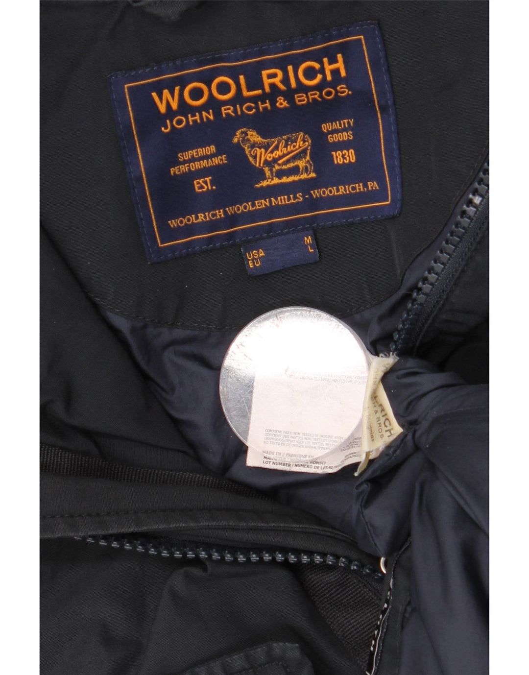 WOOLRICH Muška parka jakna s kapuljačom UK 40 Large tamnoplavi pamuk