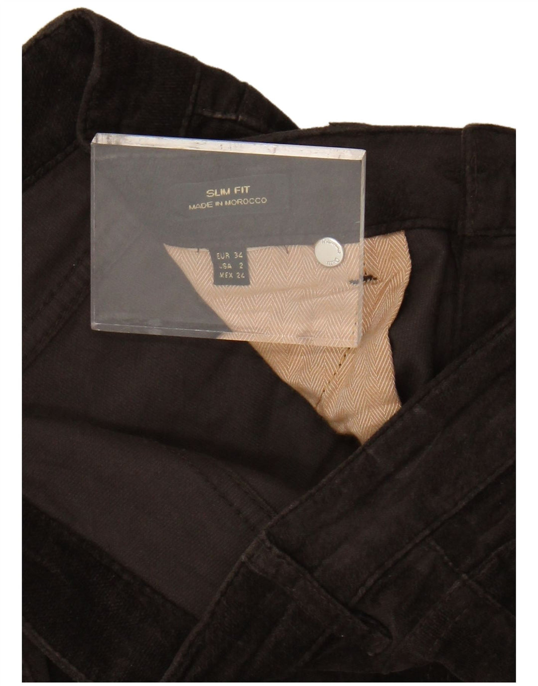 MASSIMO DUTTI Ženske baršunaste ležerne hlače EU 34 2XS W24 L30 Smeđe