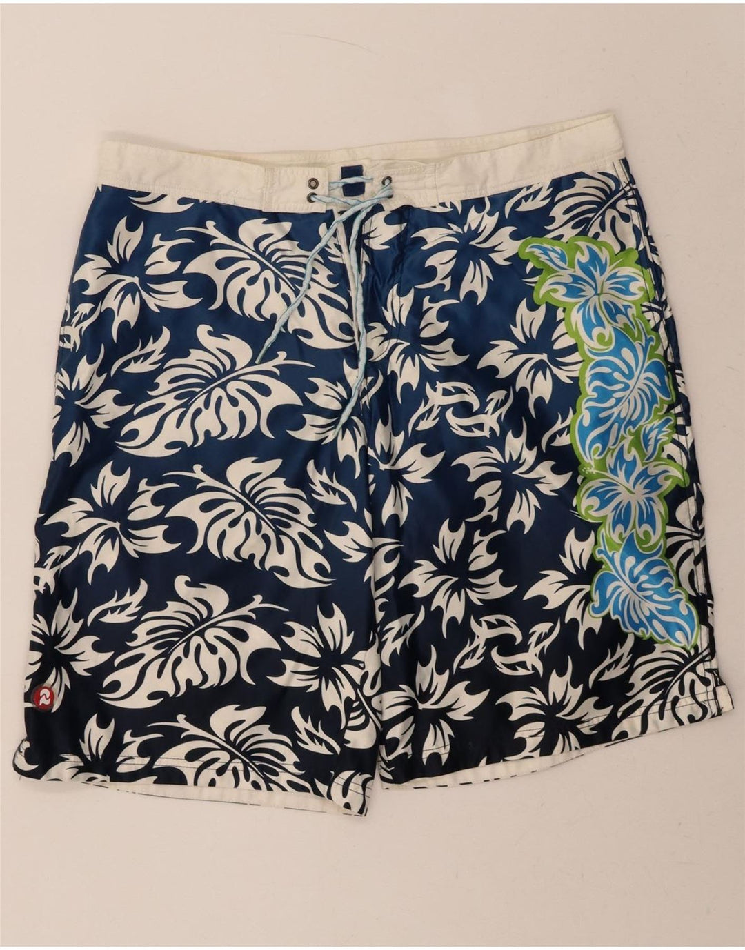 INVICTA Mens Swimming Shorts IT 52 XL Navy Blue Floral Polyester Vintage Invicta and Second-Hand Invicta from Messina Hembry 