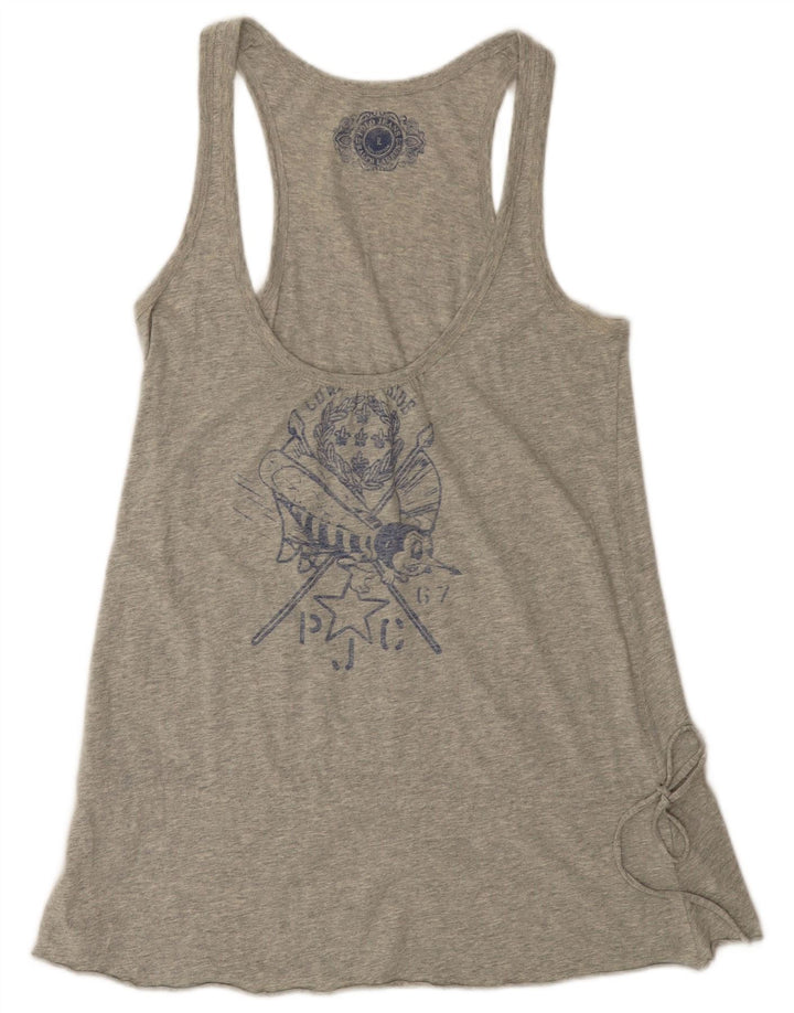 POLO RALPH LAUREN Ženski grafički prsluk UK 14 Veliki sivi pamuk