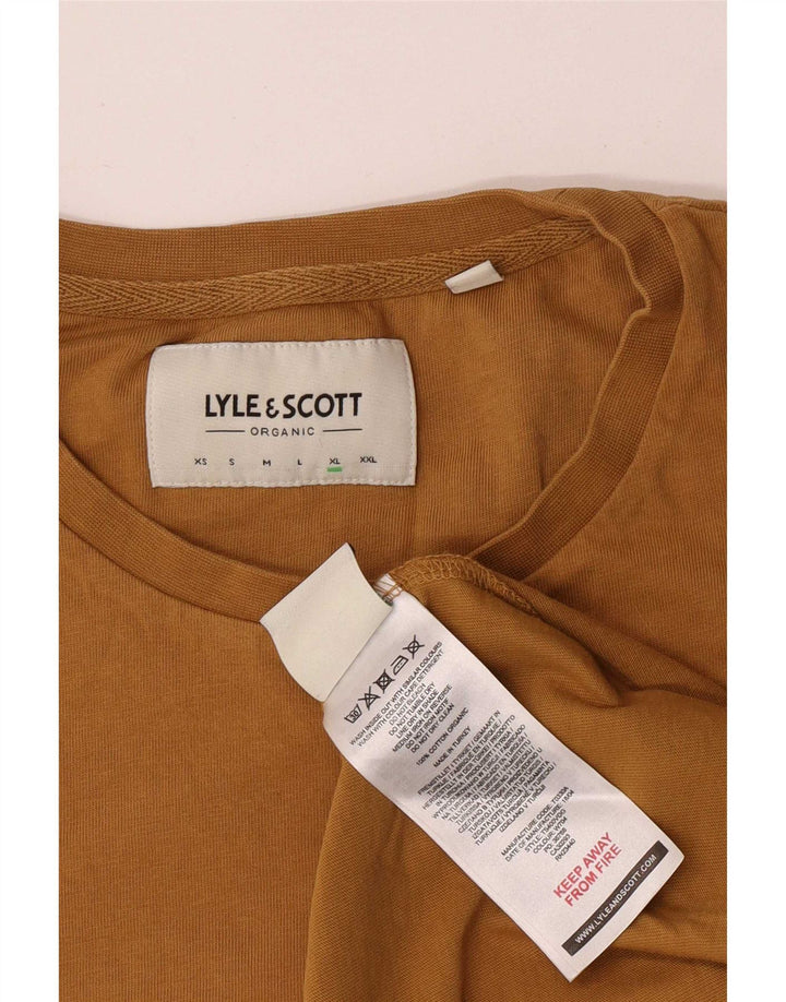 Lyle & Scott muška majica kratkih rukava XL smeđi pamuk