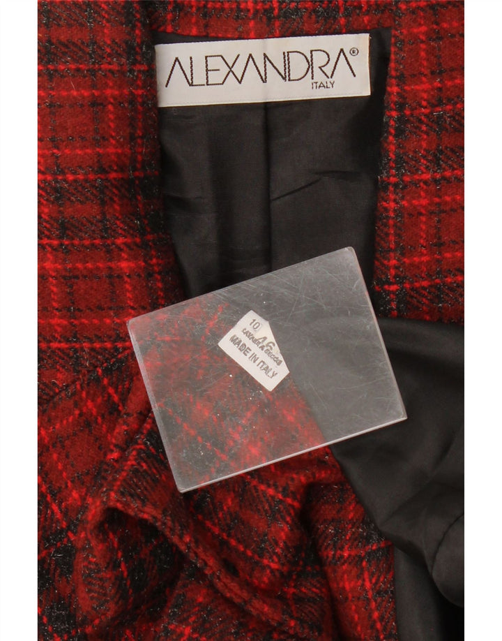 ALEXANDRA Ženska jakna sa 3 gumba IT 46 Veliki crveni karirani vuneni