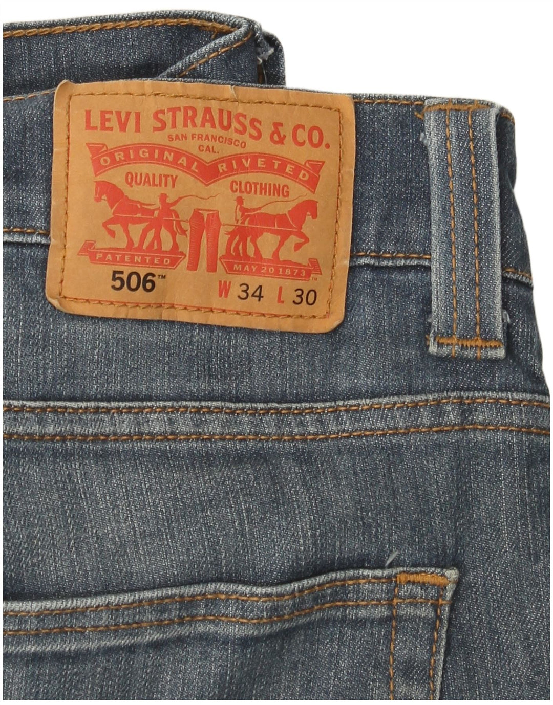 Levi's muške 506 ravne traperice W34 L30 plavi pamuk