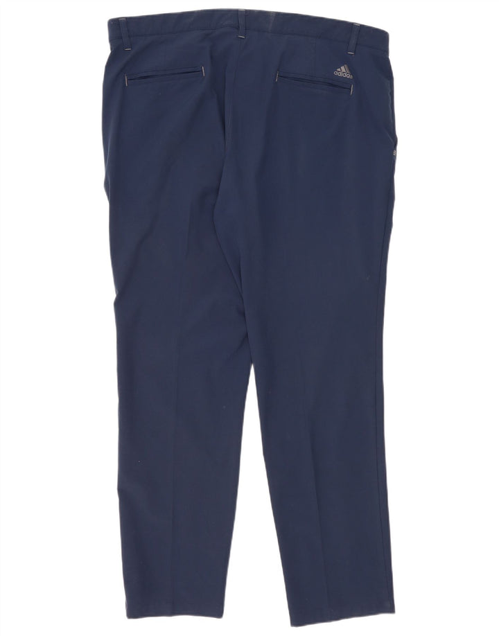 Adidas muške uske chino hlače W38 L30 tamnoplavi poliester